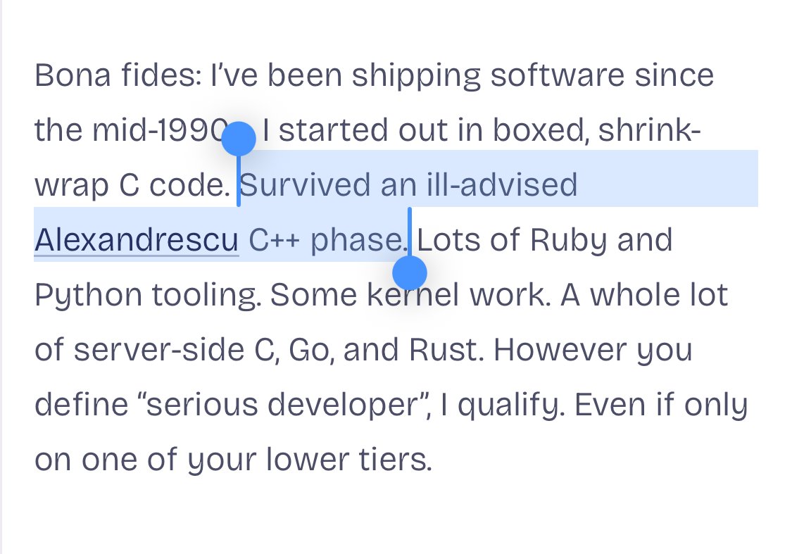 Started this great article about AI coding, and I already feel seen. Templates were so exciting in 2002.

fly.io/blog/youre-all…
