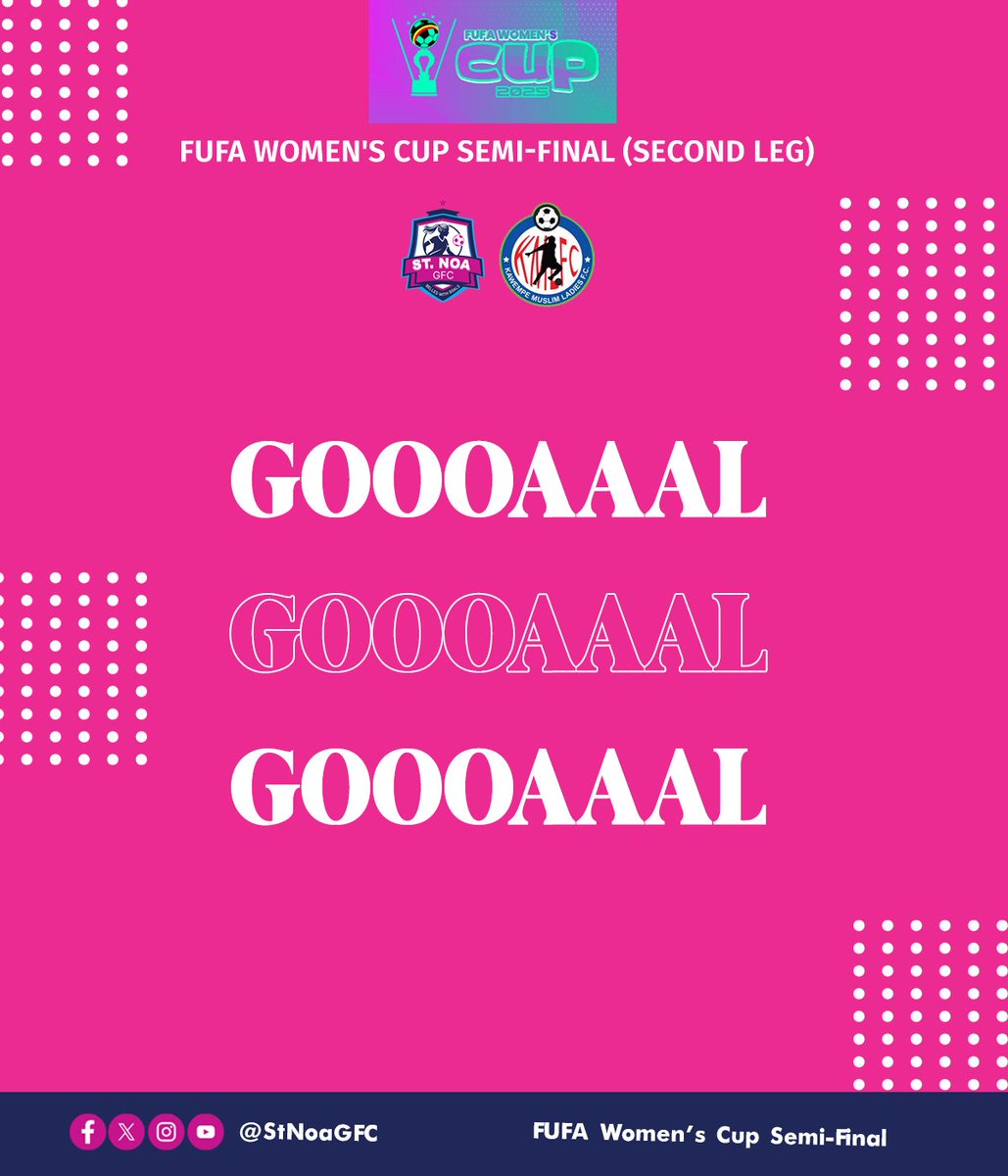 Jovia Nakagolo levels 
St. Noa GFC 1-1 Kawempe Muslim Ladies FC. (1-2 Agg)
#belleswithgoals #enrollwithstnoaschols #STNOAGFC