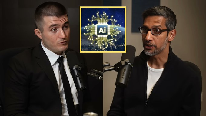 ElCopyMaster's tweet photo. El CEO de Google acaba de tener la entrevista sobre inteligencia artificial más importante de 2025.

Reveló datos alucinantes sobre la inteligencia artificial general que el 99 % de las personas no conocen…

Incluyendo cuándo ocurrirá realmente la singularidad.

Aquí están mis 8 principales conclusiones:
(La número 6 te aterrará)