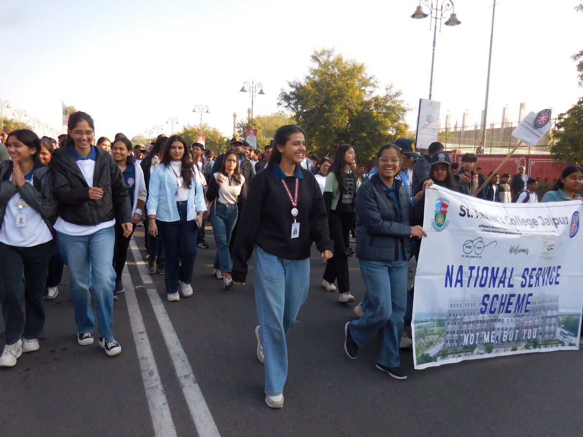 NSS_SXCJ's tweet image. Run for Vikasit Bharat Rajasthan 2024, held on Dec 12 &amp;amp; organized by Govt of Rajasthan, saw spirited participation across the state. Youth, specially-abled &amp;amp; citizens joined the marathon to support a healthier, united India. #ViksitBharat #RunForDevelopment #Rajasthan