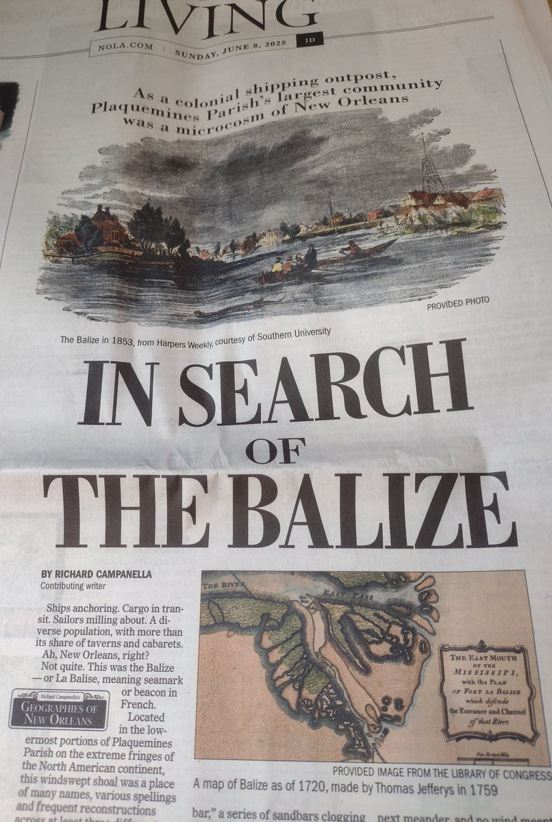 Richard Campanella (@nolacampanella) on Twitter photo In today's Times-Picayune, see my latest 'Geographies of New Orleans,' about the long-lost transshipment port at the mouth of the Mississippi River
<a href="/TulaneArch/">Tulane Architecture and Built Environment</a> <a href="/PortNOLA/">Port of New Orleans</a> In today's Times-Picayune, see my latest 'Geographies of New Orleans,' about the long-lost transshipment port at the mouth of the Mississippi River
<a href="/TulaneArch/">Tulane Architecture and Built Environment</a> <a href="/PortNOLA/">Port of New Orleans</a>