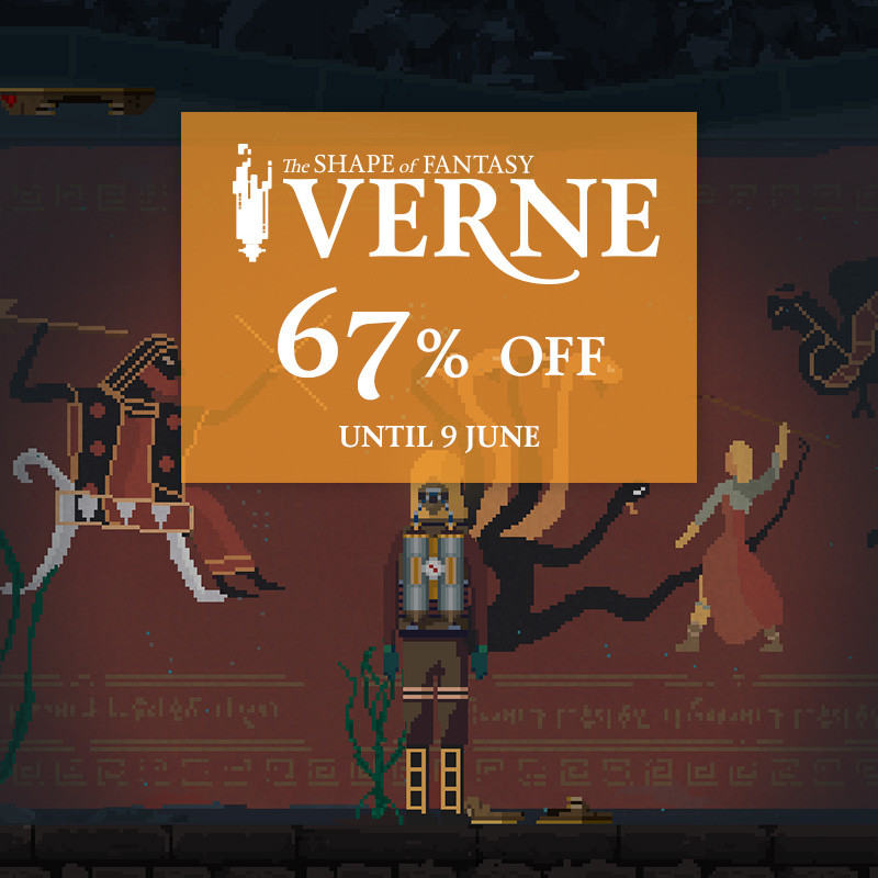 Tomorrow is the last day of the 67% discount on Verne: The Shape of Fantasy on Steam.

Don't miss this opportunity to jump aboard the Nautilus and enjoy a thrilling adventure!