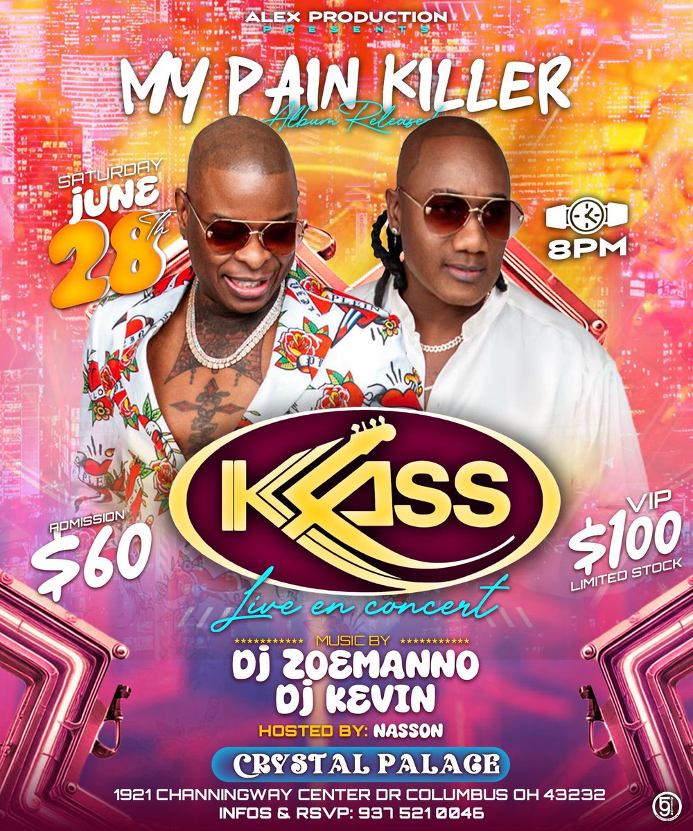 Get ready, Columbus! Don’t miss Klass live in concert for the ‘My Pain Killer’ album release party on Saturday, June 28th at Crystal Palace! Hosted by Nasson with music by DJ Zoemanno &amp; DJ Kevin. Doors open at 8PM — RSVP now!