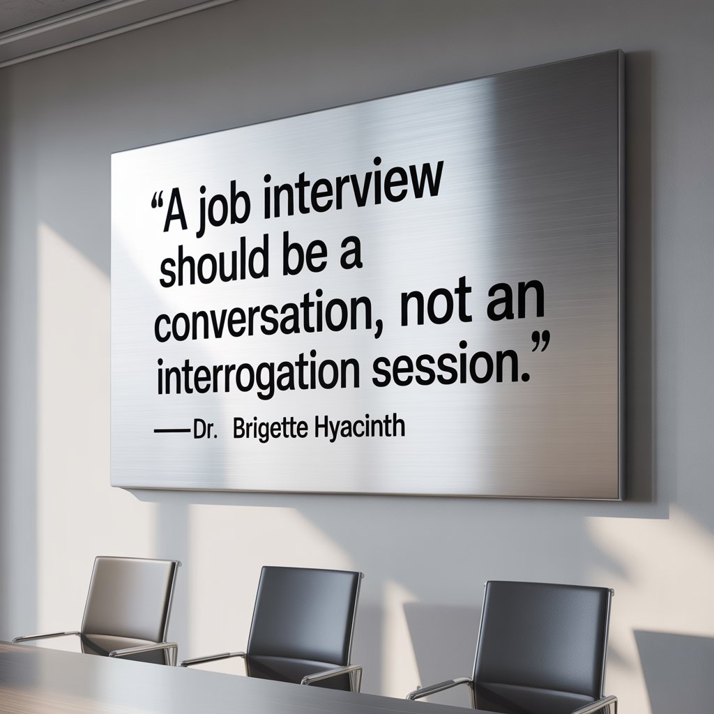 A JOB INTERVIEW should be a conversation, not an interrogation session.

#Leadership #Management #HumanResources