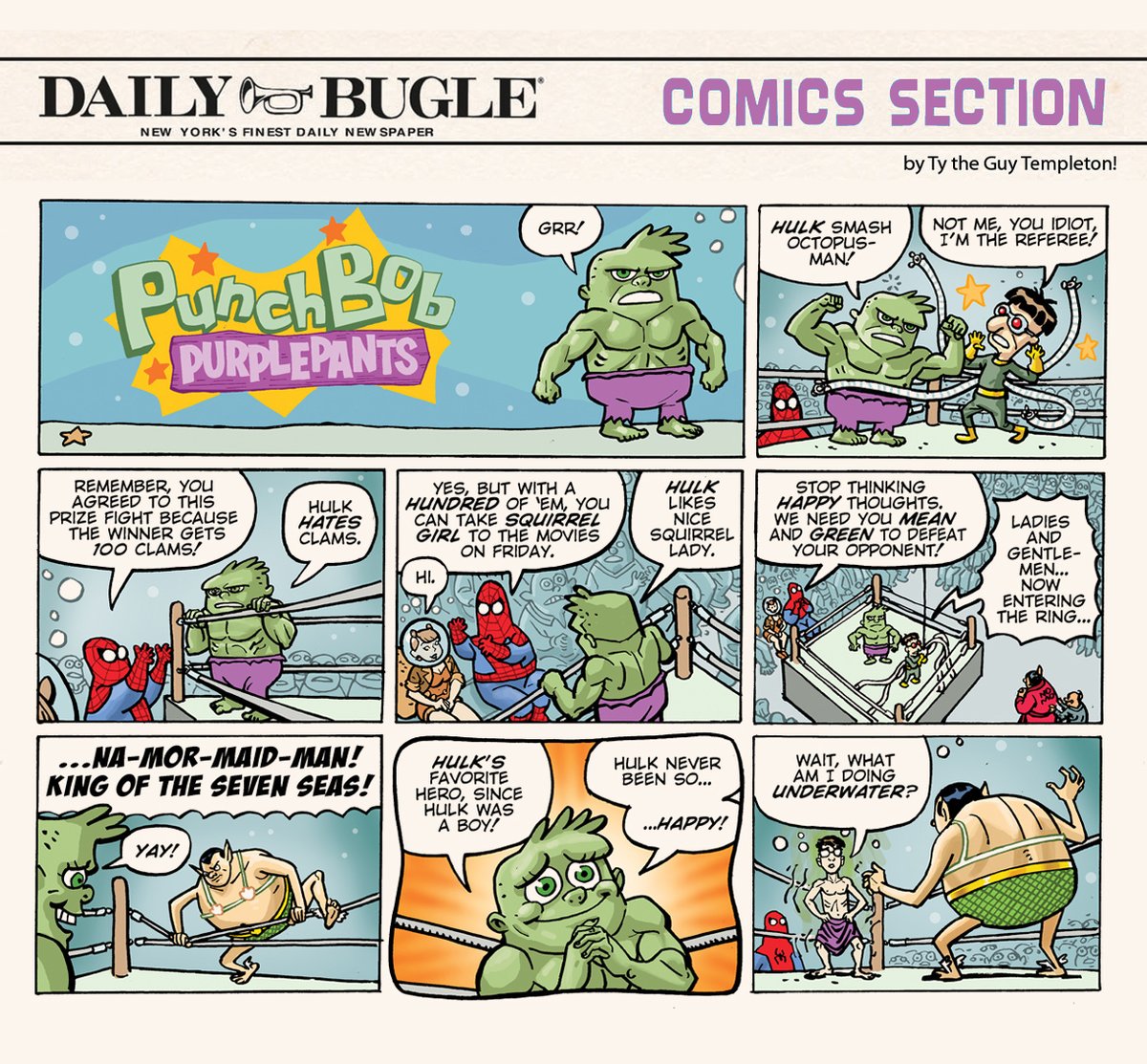 Who lives in a gamma irradiated cavern under the sea?  SUNDAY FUNNIES!