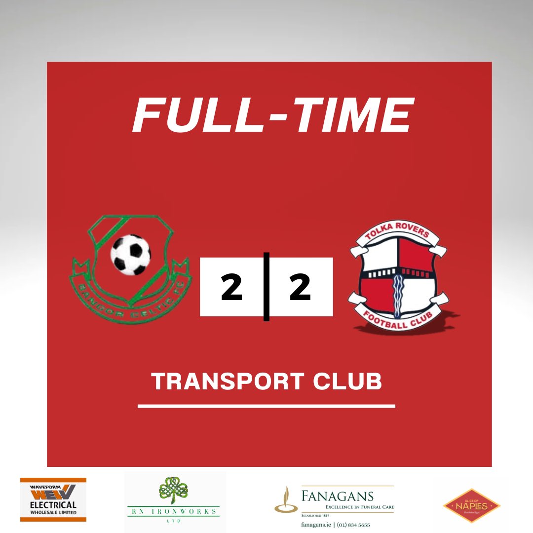 🔚 Full-time at Transport Club:
Bangor Celtic 2-2 Tolka Rovers

🎯 Goals:
⚽️ Check Beaudouin
⚽️ Kyle Hayden – bags his first of the season! 👏🔥

Final game of the Senior Sunday season. Thanks to everyone who’s backed us all year! ❤️🤍

#TolkaRovers #LSL