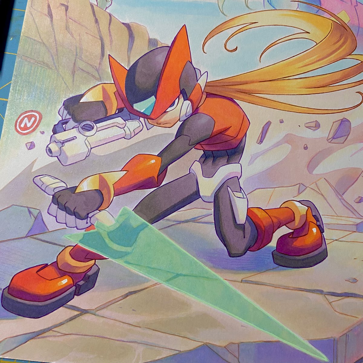 Nuri (@actionhankbeard) on Twitter photo Mega Man Zero commission Mega Man Zero commission