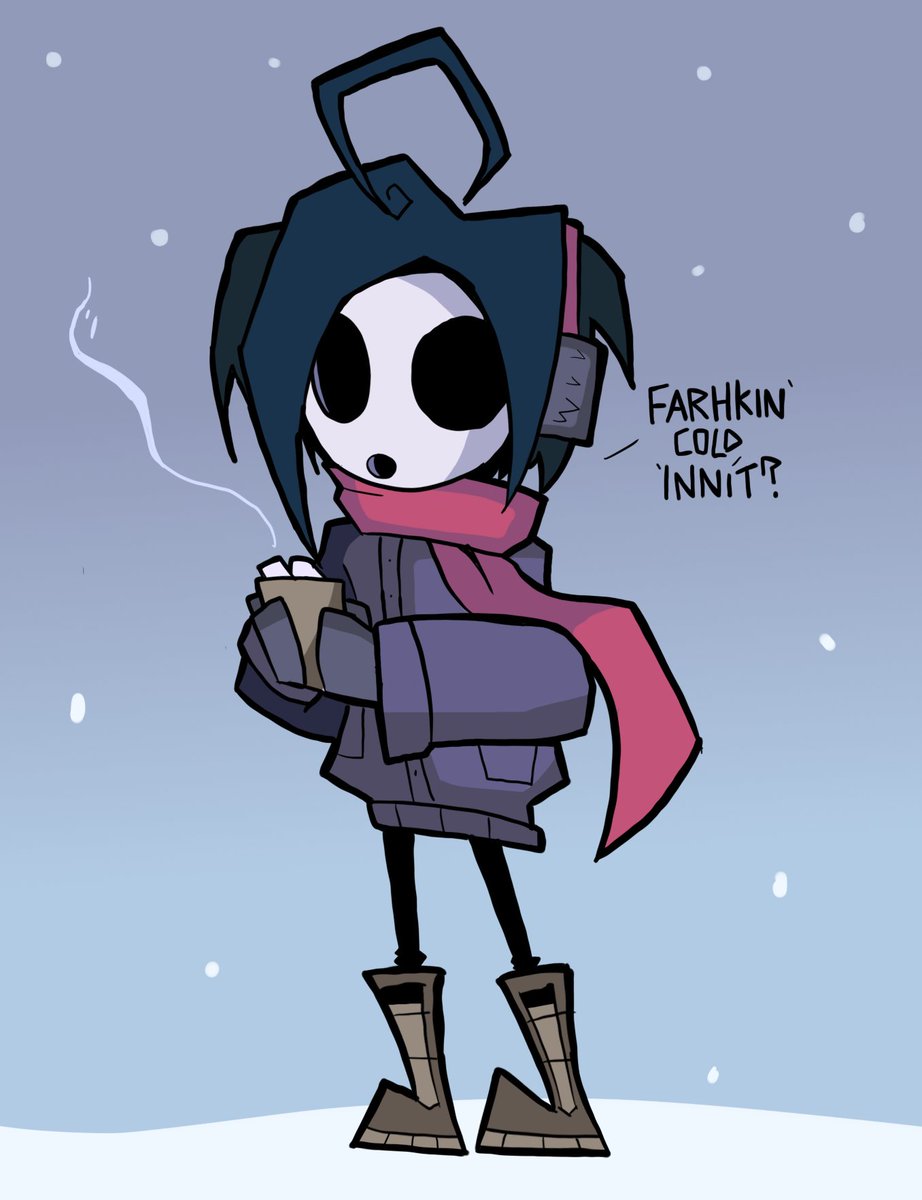 I doodled an allister back in summer and now it's winter so I doodled one for that