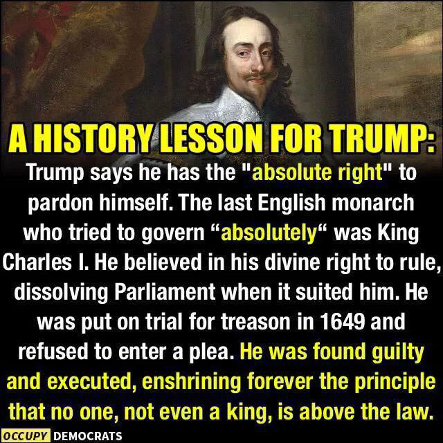 Damaan4u33's tweet image. The end game reminder for the dumbest president in American history, who thinks he wants to be a dictator! 

Trump doesn't know shit about history! Lets help him out! If you agree with this meme, pass it on! ⏩

No one is above the law!  ⚖️