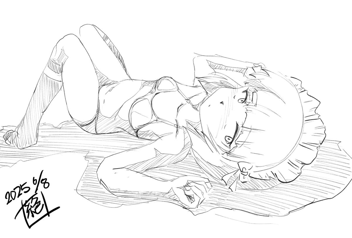 #週末ガルパンお絵描き120分一本勝負
#週末ガルパンお絵描き120分一本勝負20250608
お題「装填手」と言う事で
サメさんチームからカトちゃんにお話を聞きに伺うと誰もいない…
さーせんー? と思い奥まで行くと…
下着姿でゴロンとしてた
すすすすいません!
しかしなんだかエロエロだわ…
#ガルパン