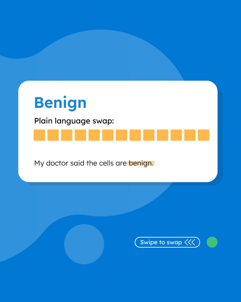 HealthLitMedia's tweet image. 🧠 In honor of #WorldBrainTumorDay, let’s play #PlainLanguageWordSwap. Swipe to see simpler, more common words our #PlainLanguage team might use when reviewing material on #braintumors. #HealthLiteracy