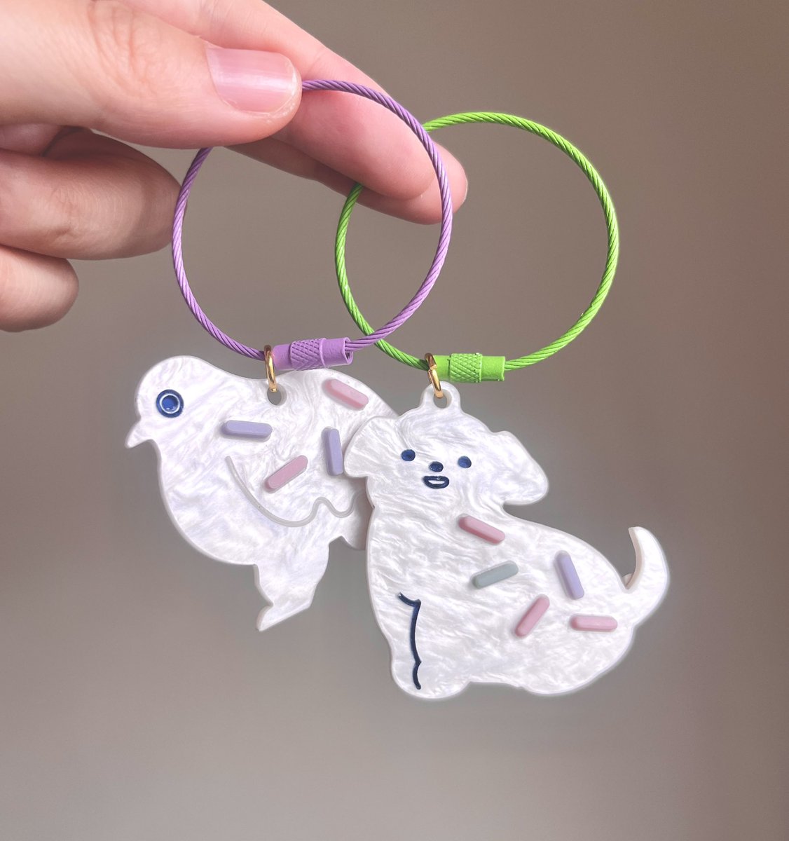 しろいぬチョコスプレーがけも作ってた　これらは改めて立体物にしたい