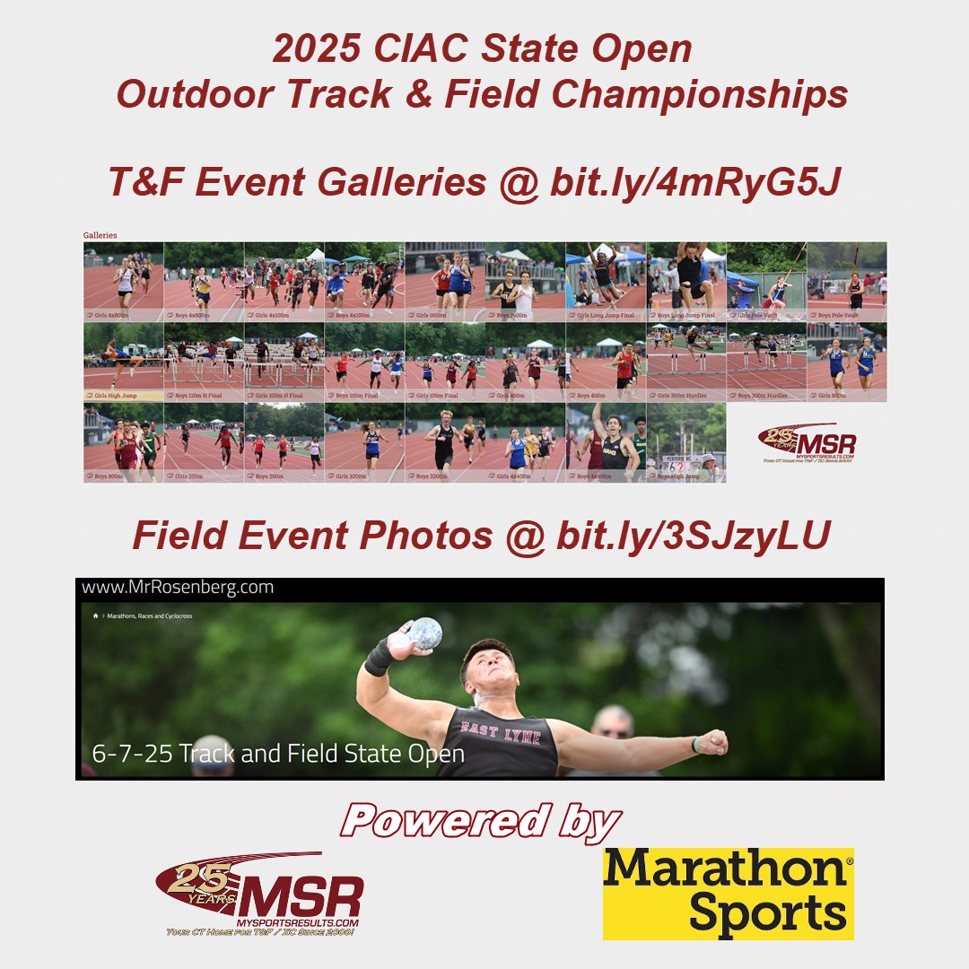 mysportsresults's tweet image. In case you have some spare time check out the start of our comprehensive meet coverage of the CIAC State Open Outdoor T&amp;amp;F Championships on Saturday. View our freely available photos of both track &amp;amp; field events by Ron Knapp and Craig Rosenberg bit.ly/3FFbp6k…