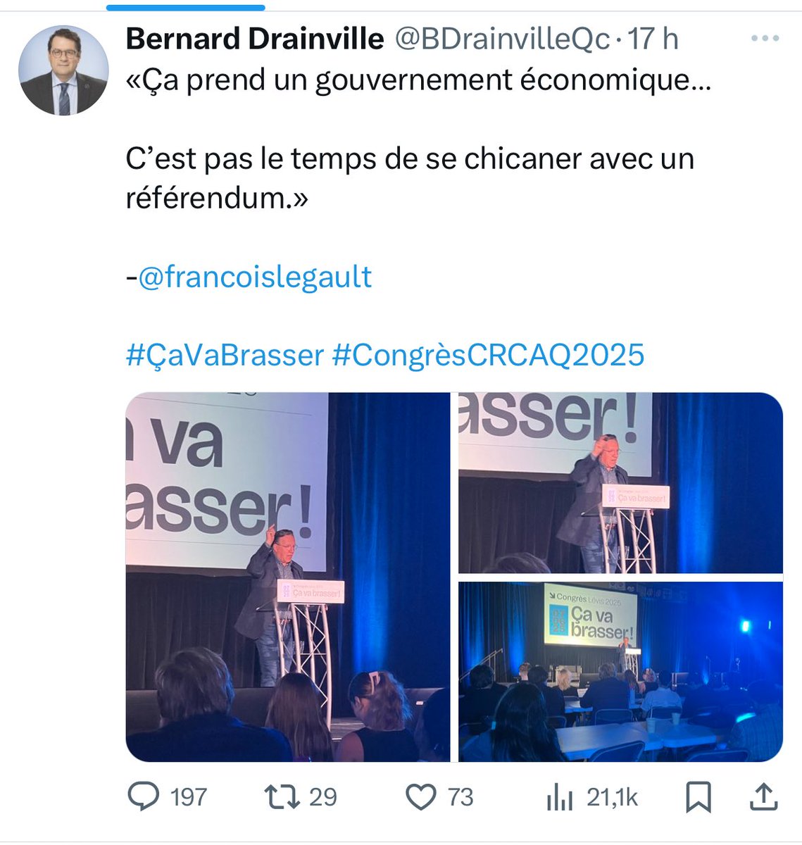 marieevedoyon's tweet image. Ça va brasser?
L’ironie de voir la CAQ essayer de se qualifier de gouvernement économique…
😩