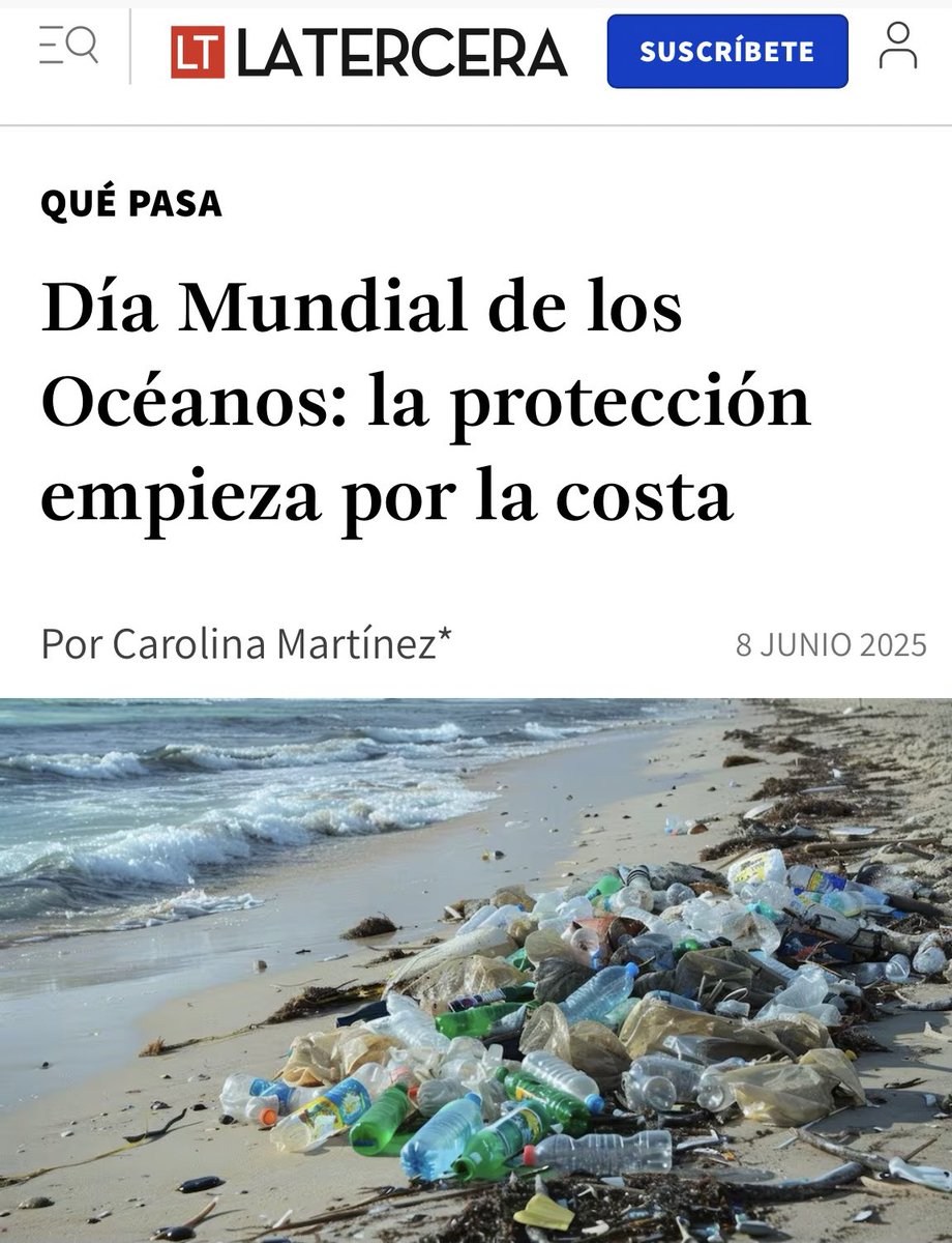 Columna de <a href="/Caro_MartinezUC/">Carolina Martínez UC</a> en <a href="/latercera/">La Tercera</a>:

🌎 En el #diamundialdosoceanos Chile sigue esperando una Ley que proteja el océano costero y sus ecosistemas de forma integrada, hoy amenazados por fenómenos como el cambio climático y la excesiva urbanización 👉 latercera.com/que-pasa/notic…