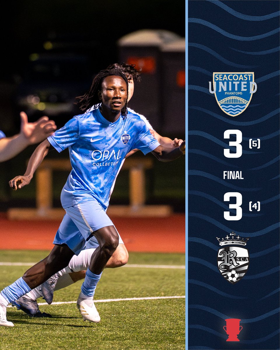 The Phantoms are headed to the final.
One more to go. 🏆

Seacoast 3 (5) - (4) 3 Houston Regals

A wild semifinal ends with Alfred Baafi’s penalty sealing the deal after scoring a brace with a last-gasp equalizer in extra time. The Phantoms are marching on.