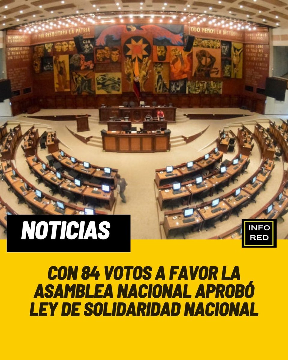 Este sábado, la Asamblea Nacional aprobó con 84 votos a favor,  la Ley Orgánica de Solidaridad Nacional.
#AsambleaEcuador

Los detalles:
                    instagram.com/p/DKpII4CMVAB/…