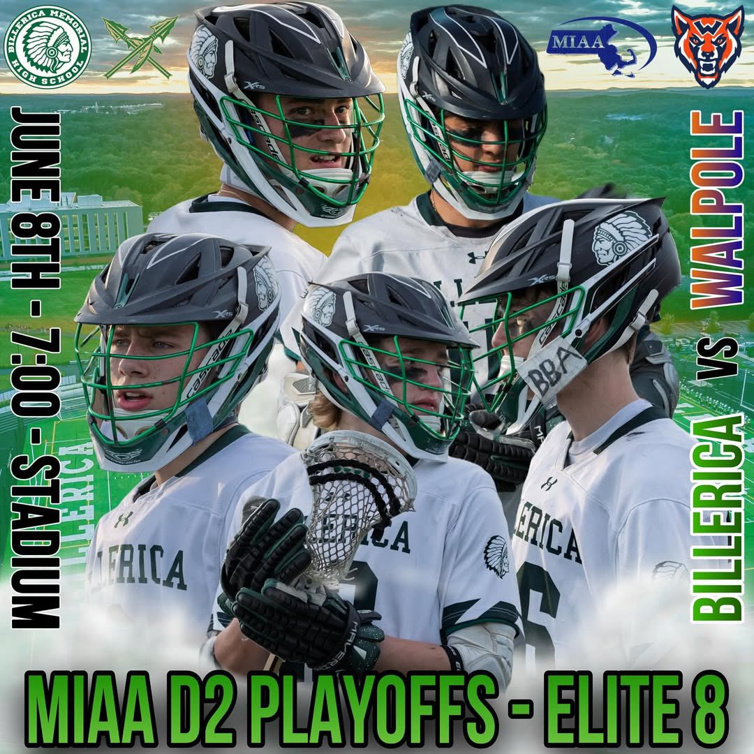 Billerica Lacrosse (@laxbillerica) on Twitter photo Game Day. MIAA Elite 8 game tonight vs. Walpole at Home 7:00. Last home game of the season. Come support these boys! #billericalax #family <a href="/nweitzer7/">Nate Weitzer</a> <a href="/BConn63/">Brendan Connelly</a> <a href="/bostonlaxnet/">BostonLax</a> <a href="/MS_HS_LAX/">MASS_HS_LAX</a> <a href="/NELaxJournal/">New England Lacrosse Journal</a> Game Day. MIAA Elite 8 game tonight vs. Walpole at Home 7:00. Last home game of the season. Come support these boys! #billericalax #family <a href="/nweitzer7/">Nate Weitzer</a> <a href="/BConn63/">Brendan Connelly</a> <a href="/bostonlaxnet/">BostonLax</a> <a href="/MS_HS_LAX/">MASS_HS_LAX</a> <a href="/NELaxJournal/">New England Lacrosse Journal</a>