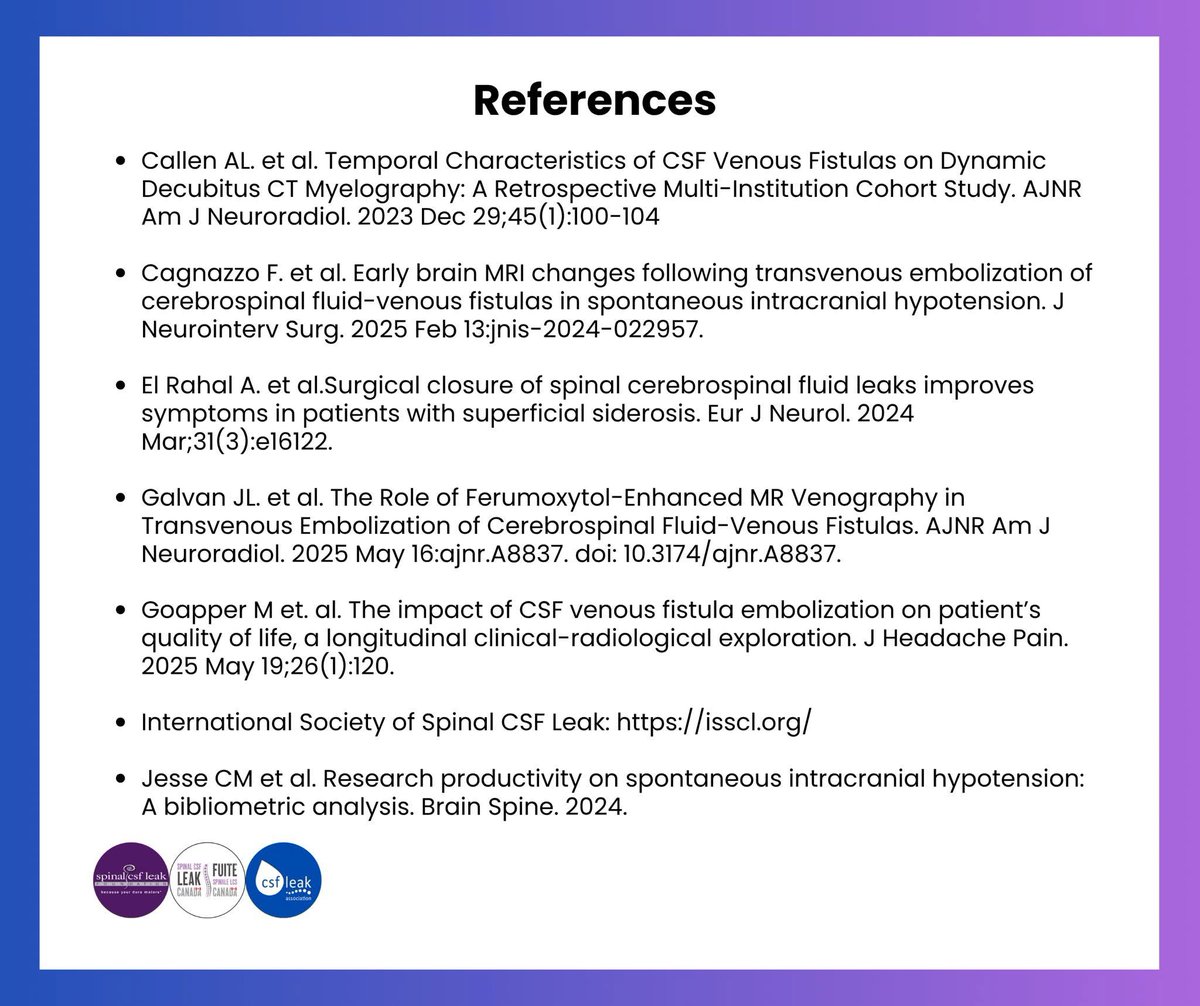 SpinalCSFCanada's tweet image. #SpinalCSFLeakAwarnessWeek
Awareness, research & diagnosis are improving.
🧠 New registries are launching in 🇨🇦🇺🇸🇬🇧
🤝 Patient-led advocacy is rising
🌍 A new international physician society is coming soon
With your support, we can reduce suffering & improve access to care. 💜