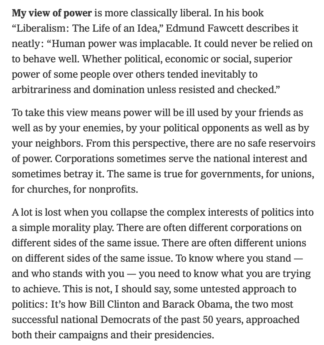 Many of my more leftist friends (and frenemies) have pushed me on whether Abundance has “a theory of power.” 

I often say it does — but they’re not going to like it. And that’s in part because its theory of power is liberal rather than populist.