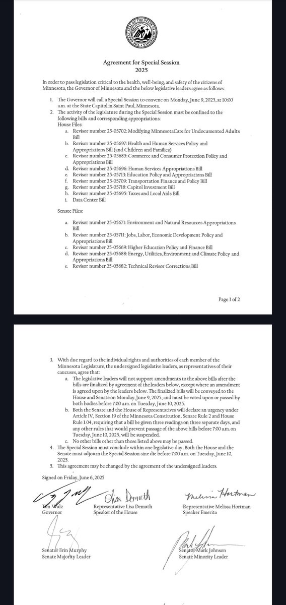 I was informed by leadership on Friday that part of their negotiations (which the the majority of the caucus has been left in the dark about) will be to suspend the rules which will result in you, the people not being able to throughly review the bills prior to them being voted