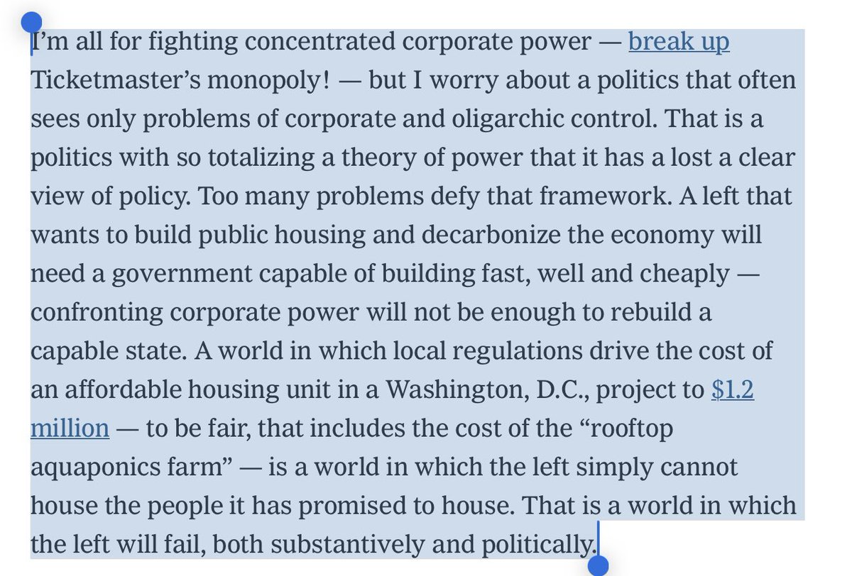 Ezra Klein responds to leftist critiques of “Abundance.” From my 35 years of working with US local governments, this seems exactly right to me.  

nytimes.com/2025/06/08/opi…