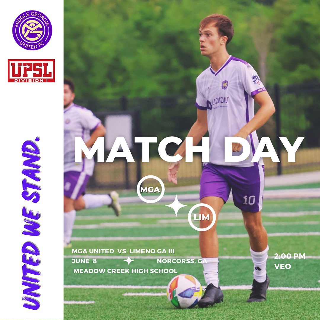 It’s match week 10 of the regular season! Middle Georgia United travels on the road to Limeño Ga III to close out the campaign!

Be sure to follow the match and support the 478!

#unitedwestand