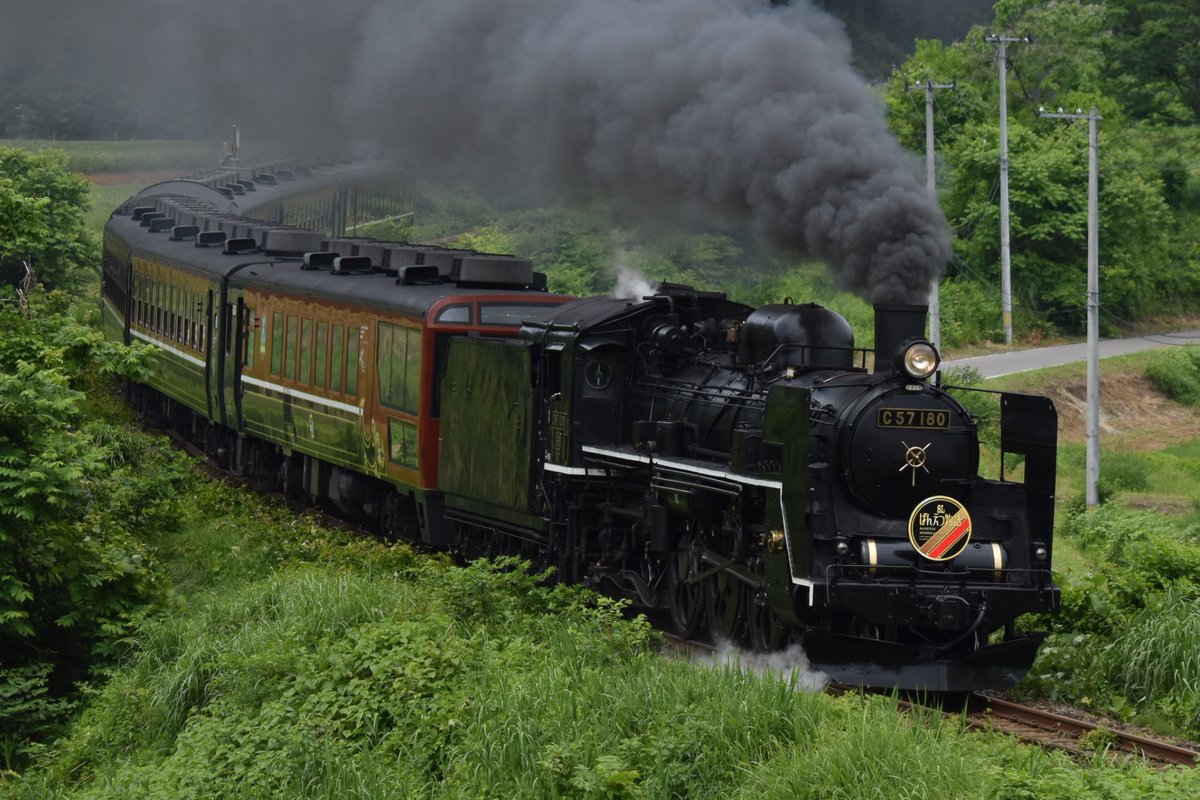 Keiyo_Freight's tweet photo. 2025.6.8 C57-180 ばんえつ物語号
@徳沢〜上野尻 (郡岡カーブ)
@尾登〜荻野 (利田踏切)
@山都〜喜多方 (一ノ戸川橋梁)
@笈川〜堂島 (第2学校踏切) https://t.co/0deeSmre88