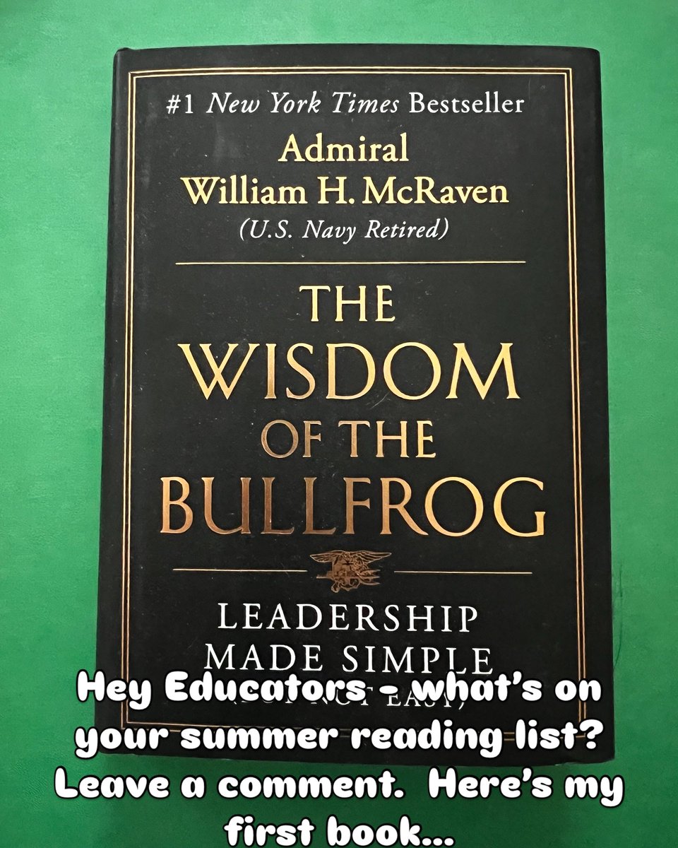 Hey Educators - what’s on your summer reading list? Leave a comment.  Here’s my first book…

#satchat #edadmin #leadership
