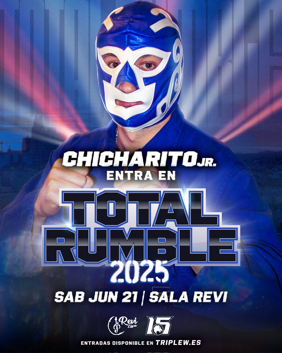 🚨 ¡𝗔𝗡𝗨𝗡𝗖𝗜𝗢! 🚨

¡Sigue la lluvia de participantes! 😱

¡Chicharito Jr queda confirmado para competir en la Total Rumble! ¡El luchador de Ciudad de México quiere hacer un gran impacto en Triple W! 🧹

🌟 𝗧𝗼𝘁𝗮𝗹 𝗥𝘂𝗺𝗯𝗹𝗲 𝟮𝟬𝟮𝟱
🗓 21/JUN - 18:00 H
📍 Sala Revi -