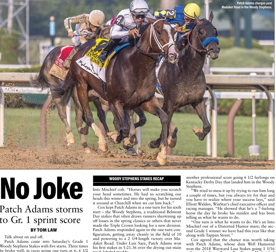 @BradCoxRacing called the audible—and Patch Adams responded in a big way, cutting back to 7F and surging to win the G1 Woody Stephens on Belmont Stakes Day at Saratoga. The Into Mischief colt reminded everyone that talent finds its moment—even if it’s not at a mile and a quarter.