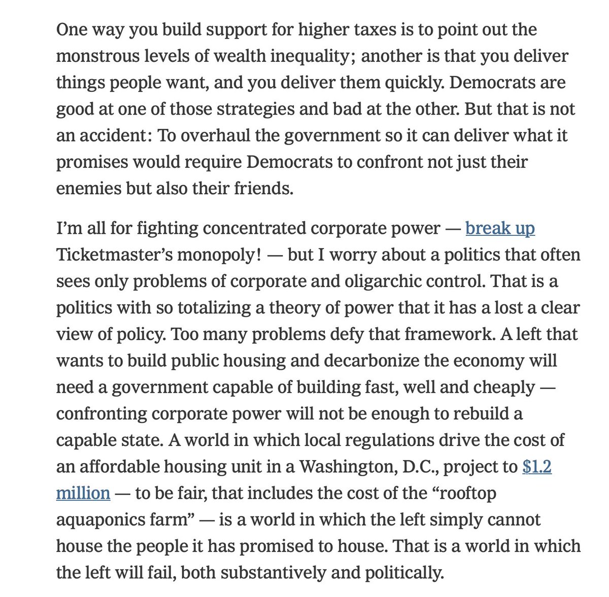 Eric Levitz (@ericlevitz) on Twitter photo Great and clarifying piece from <a href="/ezraklein/">Ezra Klein</a>. "Abundance liberalism" doesn't lack a theory of power. Rather, it rejects anti-corporate populists' monomaniacal conception of it. Great and clarifying piece from <a href="/ezraklein/">Ezra Klein</a>. "Abundance liberalism" doesn't lack a theory of power. Rather, it rejects anti-corporate populists' monomaniacal conception of it.