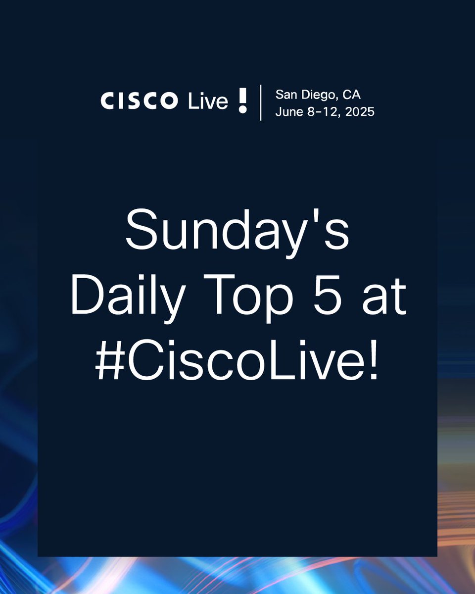 CiscoLive's tweet image. Sunday’s Daily Top 5 at #CiscoLive! 

1️⃣ Badge Pick-Up &amp;amp; Registration
2️⃣ Cisco Live Orientation, 4 - 5 p.m.
3️⃣ The Arrival Meet Up &amp;amp; trivia, 5 - 6:30 p.m.
4️⃣ Labs &amp;amp; Seminars all day
5️⃣ RT and share an arrival selfie!