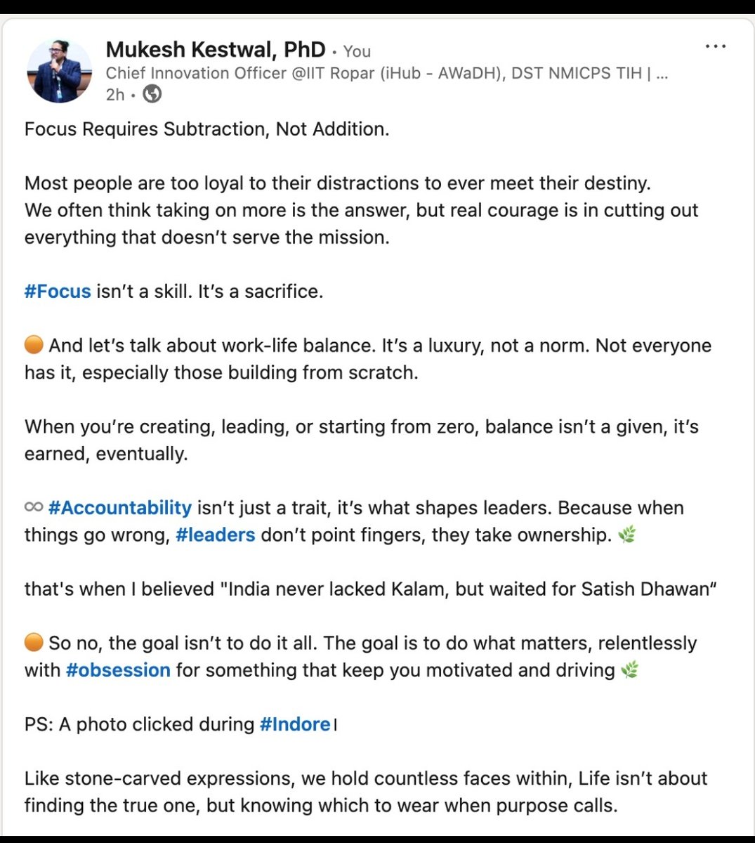 Random Thoughts, #Opinion #WorkLifeBalance #Accountability #Focus 

What's your take on this ?