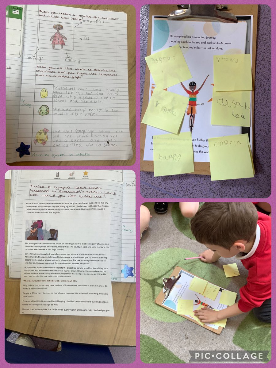 Learners have enjoyed exploring our new book “Emmanuel’s Dream” this week. We’ve talked about how resilient he was, created emotions graphs and described characters and settings in the book. Da iawn, Gwaith gwych ☺️🌟 <a href="/garntegprimary/">Garnteg Primary</a> <a href="/missswilliams95/">Mrs S Parfitt</a>