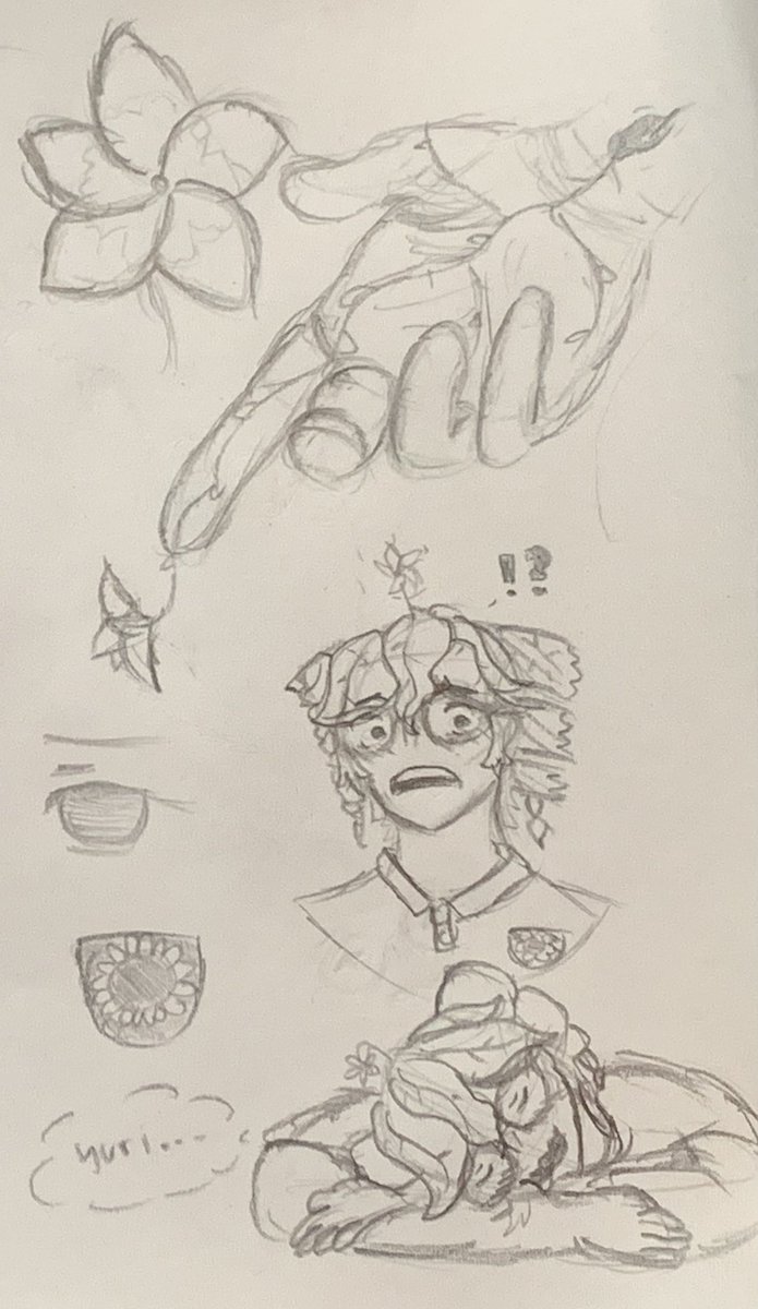 disseolsiation's tweet image. woah! a reference sheet for my tetosona! shes a plant human hybrid who gets scared easily and likes women a normal amount :))