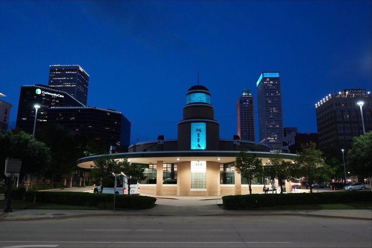 🏀💙⚡️ Game 2 of the NBA Finals is here, and we’re lighting up the Denver Avenue  Station in bright Thunder Blue to show our support for the OKC Thunder! Let’s rally behind our team as they take on the Pacers tonight at 7 PM. Let’s bring that energy, Tulsa! #OKCThunder #NBAFinals