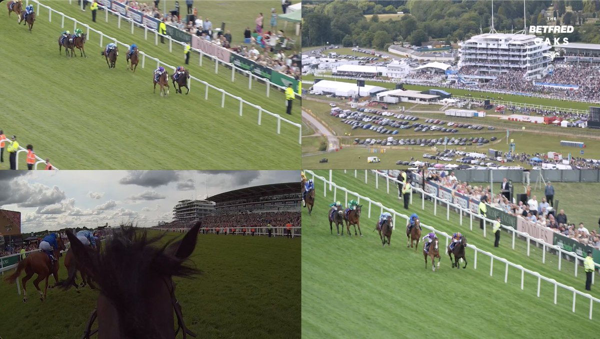 TheJockeyClub's tweet image. This footage is UNREAL 🤯

JockeyCam, a blimp and broadcast cameras - watch the @Betfred Oaks from four different angles for a unique perspective 🙌

Watch here: youtu.be/DsJ5TQnuJEM