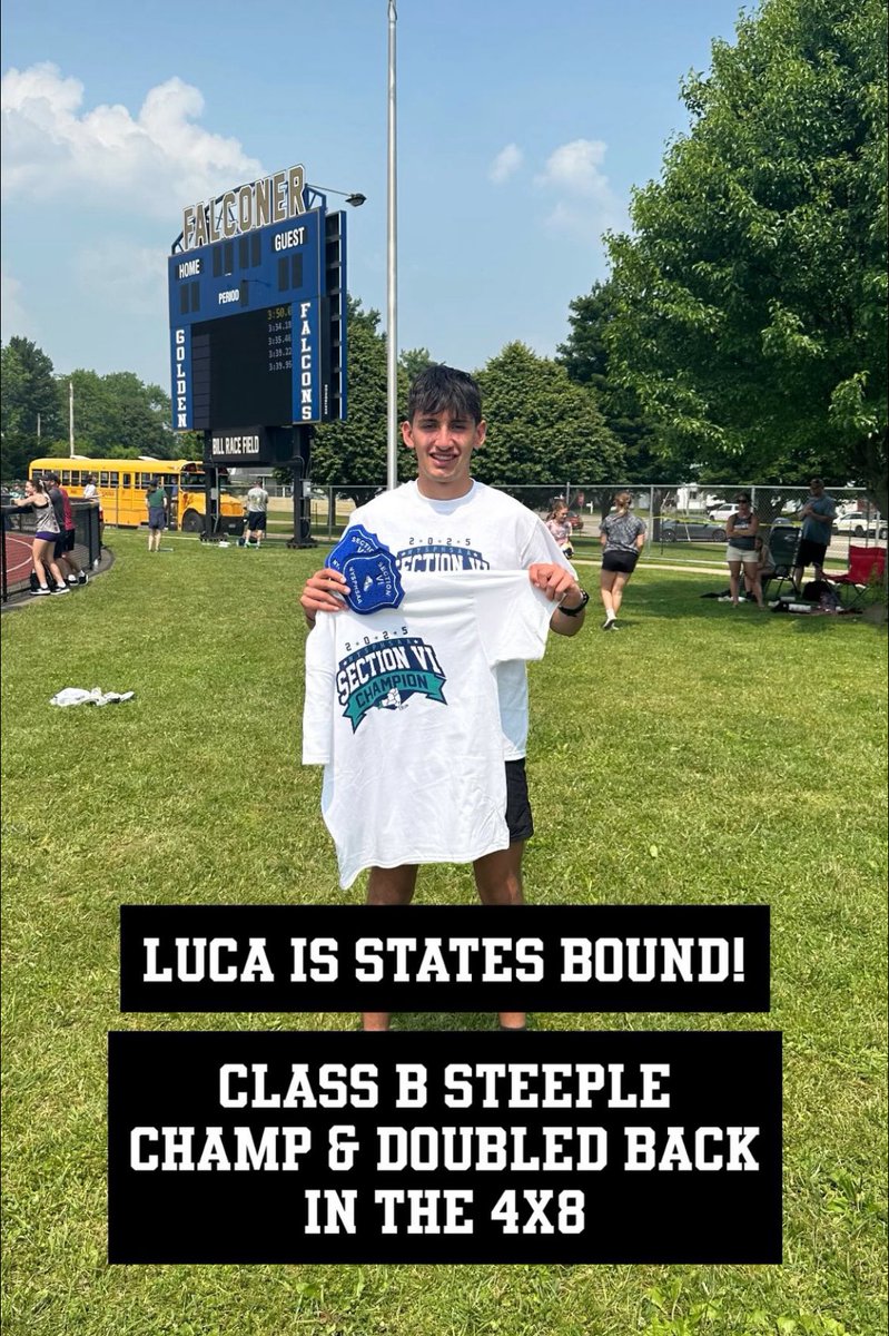 Amherst Athletics (@amhersttigers1) on Twitter photo Not only is our guy Luca a Section 6 champ in the 4x8, he also snagged the Section 6 title in the steeple chase to put him in 2 events at the state meet. CONGRATS LUCA!! <a href="/amherstchs/">Amherst Central High School</a> <a href="/AmherstCSD/">Amherst CSD</a> Not only is our guy Luca a Section 6 champ in the 4x8, he also snagged the Section 6 title in the steeple chase to put him in 2 events at the state meet. CONGRATS LUCA!! <a href="/amherstchs/">Amherst Central High School</a> <a href="/AmherstCSD/">Amherst CSD</a>