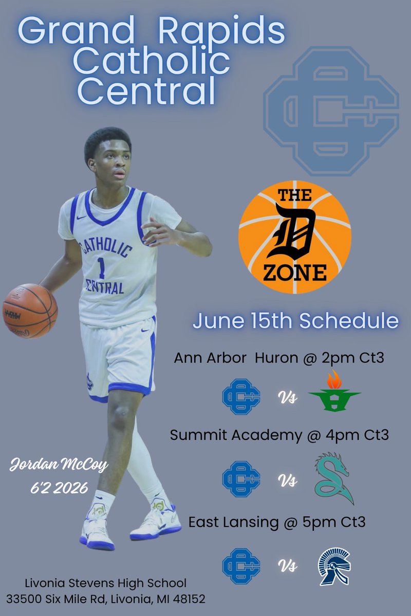 Jordan McCoy (@jordanmccoy2026) on Twitter photo Schedule for <a href="/TheDZoneBBall/">The D Zone Basketball</a> shootout 2025. Great matchups can't wait. Come check us out Sunday June 15th! 🍿 🍿
<a href="/BrzezinskiAlec/">Alec Brzezinski</a> <a href="/HankampScott/">Scott Hankamp</a> <a href="/jgilbertsport/">Jonathon Gilbert</a> <a href="/KevinMoses38/">Kevin Moses LLC</a> <a href="/TheDZoneBBall/">The D Zone Basketball</a> <a href="/goCCcougars/">Grand Rapids Catholic Central Basketball</a> Schedule for <a href="/TheDZoneBBall/">The D Zone Basketball</a> shootout 2025. Great matchups can't wait. Come check us out Sunday June 15th! 🍿 🍿
<a href="/BrzezinskiAlec/">Alec Brzezinski</a> <a href="/HankampScott/">Scott Hankamp</a> <a href="/jgilbertsport/">Jonathon Gilbert</a> <a href="/KevinMoses38/">Kevin Moses LLC</a> <a href="/TheDZoneBBall/">The D Zone Basketball</a> <a href="/goCCcougars/">Grand Rapids Catholic Central Basketball</a>