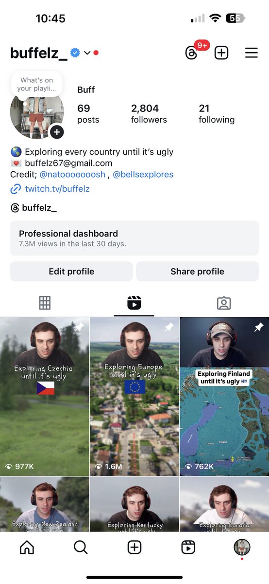Month 2 of starting my own page on insta.

7.7 million views 📈
24 videos 📸
2800+ followers 👥

W Month 

DM me if you want to work with me