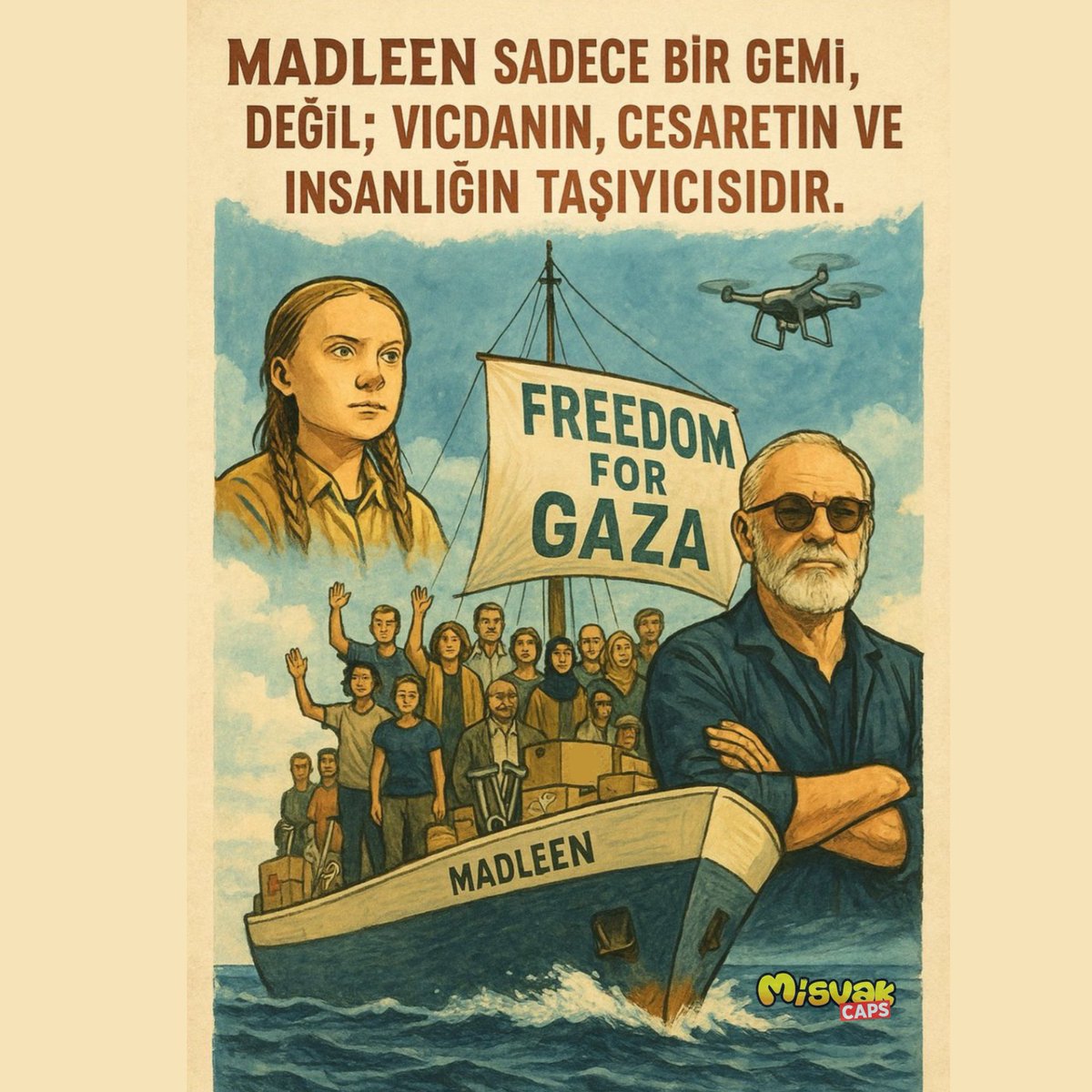 Madleen sadece bir gemi değil, 

Vicdanın, cesaretin ve insanlığın taşıyıcısıdır !

 #AllEyesOnMadleen 
#TuerkiyeMadleenicinAyakta