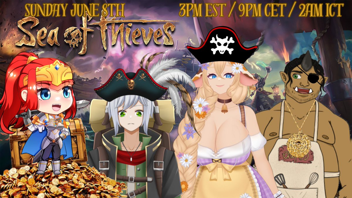 Heidi Heiter | Vtuber 🌼🐄🌙 (@heidiheiter) on Twitter photo COLLAB TIME! 🗣
Today I join my friends <a href="/Paladin_Rhena/">Rhena 🛡️</a> <a href="/Lux_Taleor/">Lux Taleor | Taleteller VTuber📜🪶</a> and <a href="/ogre_daddy/">Ogredaddy 🍖🧡</a> in commiting high sea crimes in Sea of Thieves!
Tune in to see my POV later at 3pm EST / 9pm CET / 2am ICT!
🔗⬇️ COLLAB TIME! 🗣
Today I join my friends <a href="/Paladin_Rhena/">Rhena 🛡️</a> <a href="/Lux_Taleor/">Lux Taleor | Taleteller VTuber📜🪶</a> and <a href="/ogre_daddy/">Ogredaddy 🍖🧡</a> in commiting high sea crimes in Sea of Thieves!
Tune in to see my POV later at 3pm EST / 9pm CET / 2am ICT!
🔗⬇️