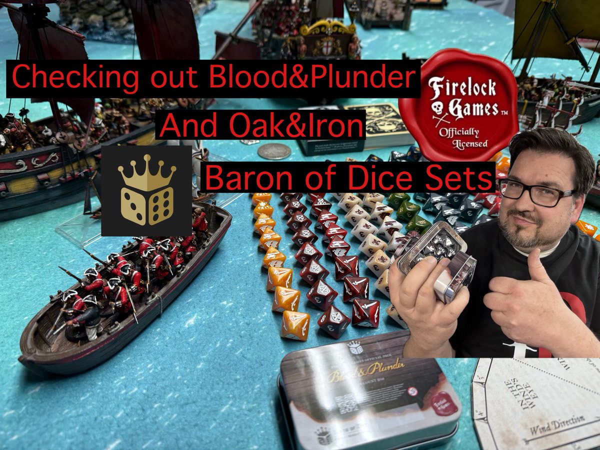 ThePlunderDen's tweet image. In this week’s episode of The Plunder Den I take a look at @BaronOfDice New Release of Blood&Plunder and Oak&Iron sets of Dice. 🎲 @FirelockGames youtu.be/f0On88OhT3A?si…