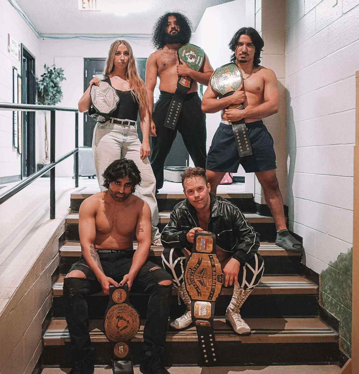 Barrie Wrestling's champions. 

Heavyweight Champion: Kyle Boone
Women's Champion: Shilo
Three Pistols Champion: Rajan Husher
400 North Tag Team Champions: KPK

New gen things.