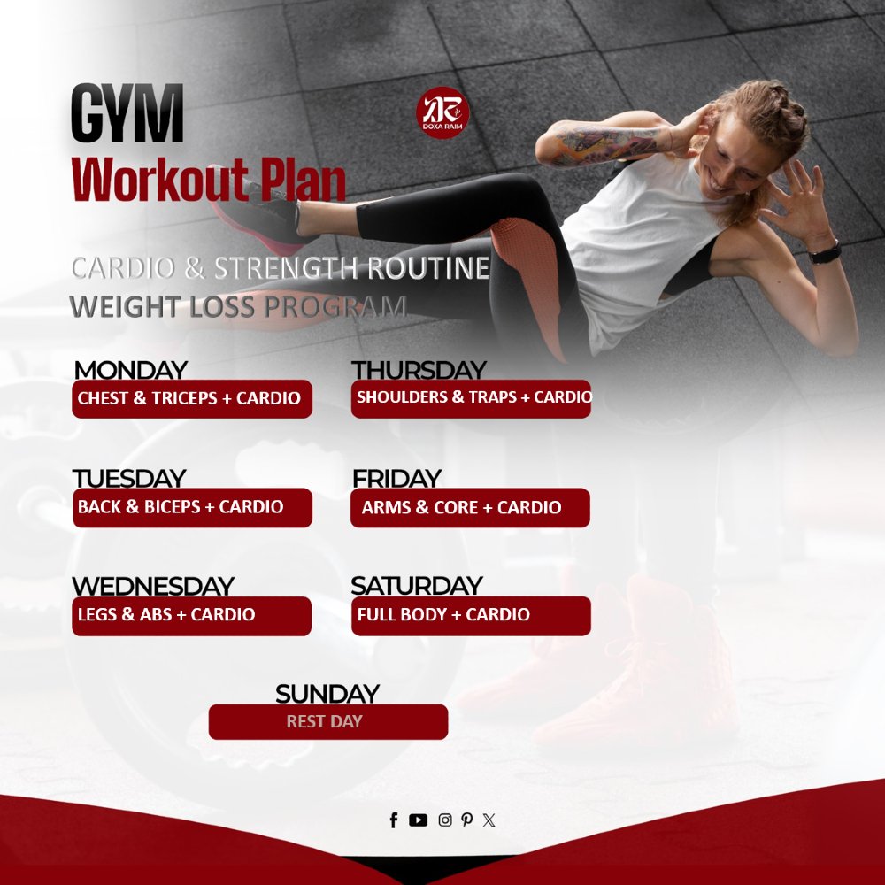 DOXARAIM's tweet image. GYM WORKOUT PLAN | CARDIO &amp;amp; STRENGTH ROUTINE | WEIGHT LOSS PROGRAM

THE BODY IS A TEMPLE OF THE HOLY SPIRIT

#GYMWORKOUT
#WORKOUTPLAN
#WEEKLYROUTINE
#DOXARAIM
#PUTONCHRIST
#PUTONGLORY