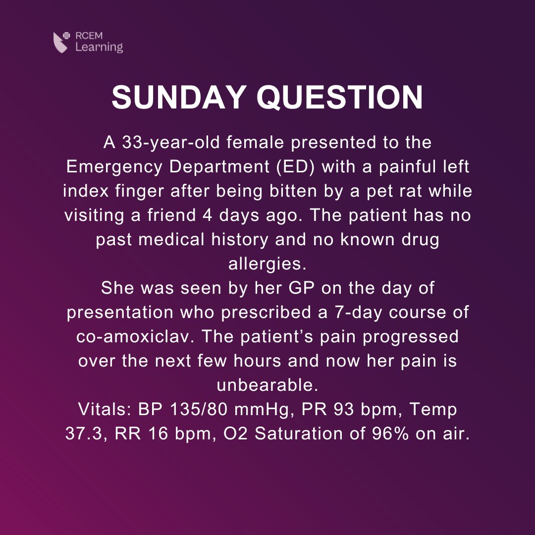 RCEMLearning's tweet image. #SUNDAYQUESTION 
Taken from the SBA, A Complex Wound (but don't cheat!) 

Answer below: