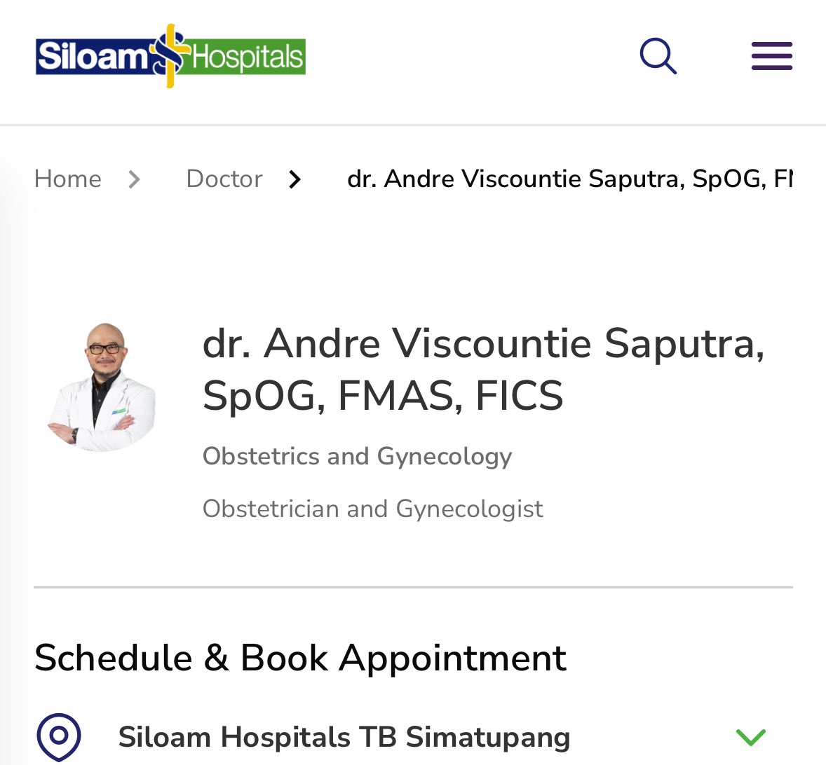 Obgynku di Indo. Beliau juga dokter yg menangani kehamilan Shandy Aulia &amp; Meisya Siregar.

Aku ga akan berhenti rekomen dr Andre ke orang2 sekitarku karena beliau sebagus itu, baik banget pula.