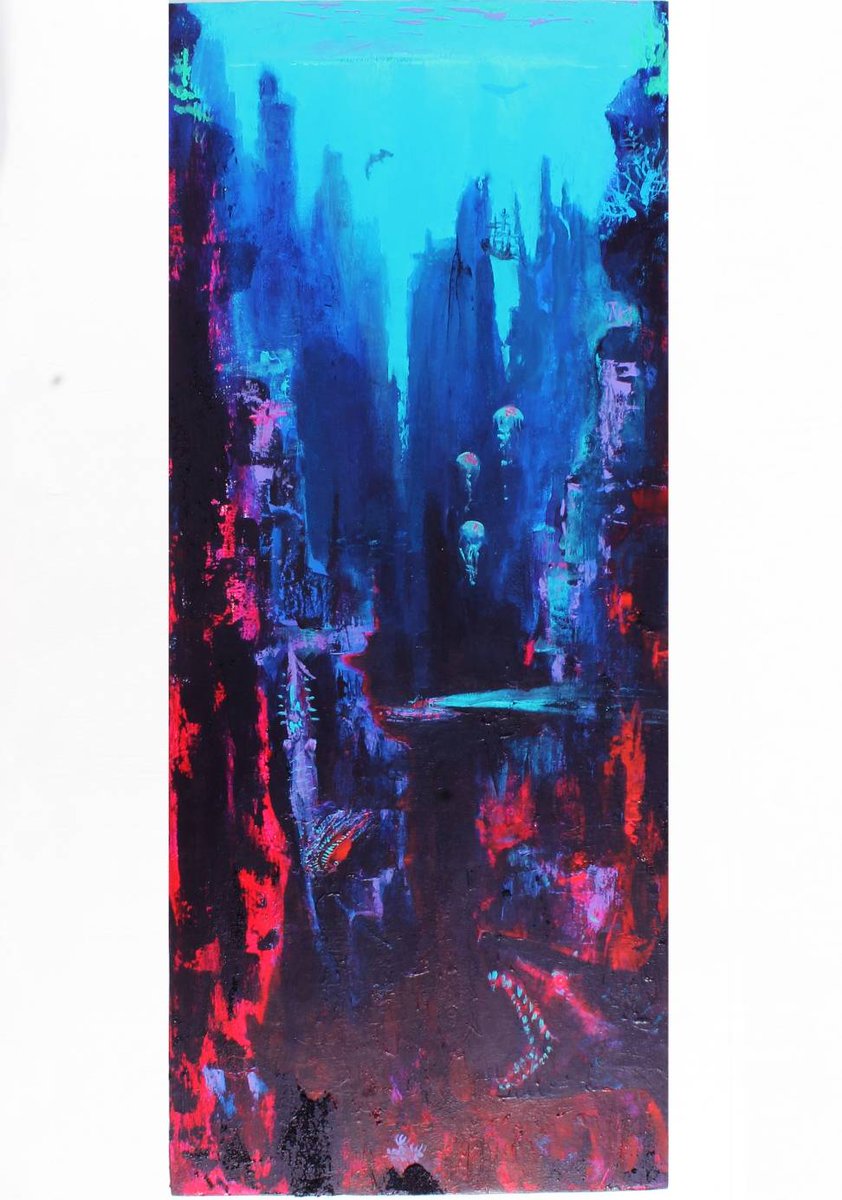 "Hadal" - acrylics on plywood 
#art #painting #acrylics #ocean