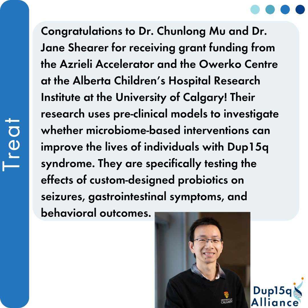 🔬 Exciting research is underway that could bring new hope to individuals with Dup15q syndrome… and it all starts in the gut. 🧠✨

Congrats to two incredible researchers pushing the boundaries of what's possible! 👏

#Dup15q #chromosome15 #idic15 #15q #dup15qalliance